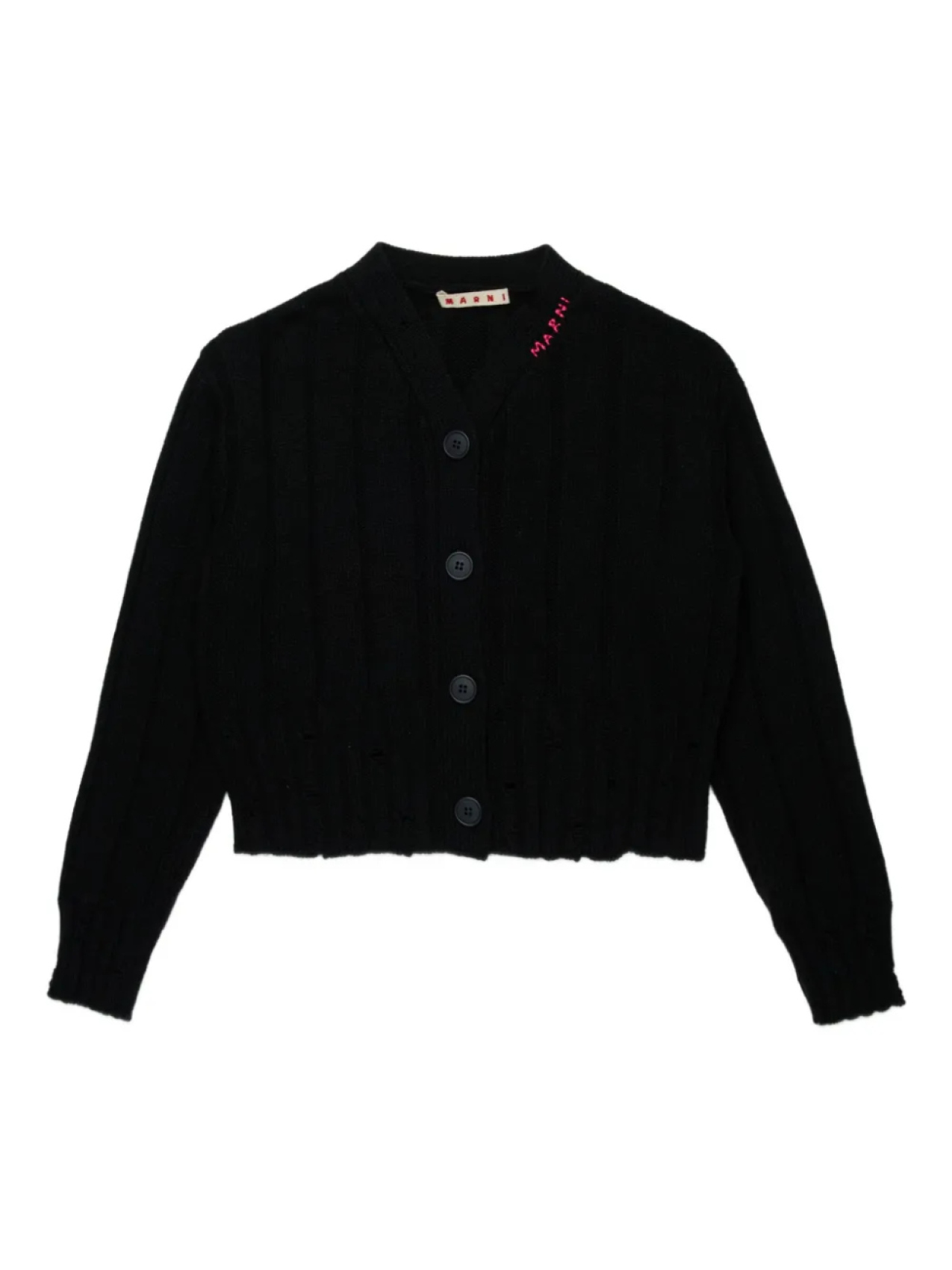 

Кардиган Marni Kids с вышитым логотипом, черный