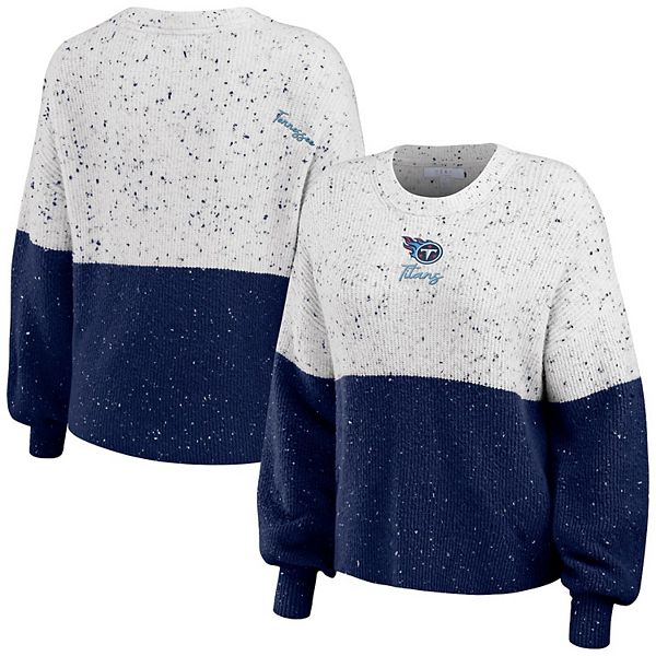 

Женский бело-синий свитер Tennessee Titans с цветными блоками Wear By Erin Andrews