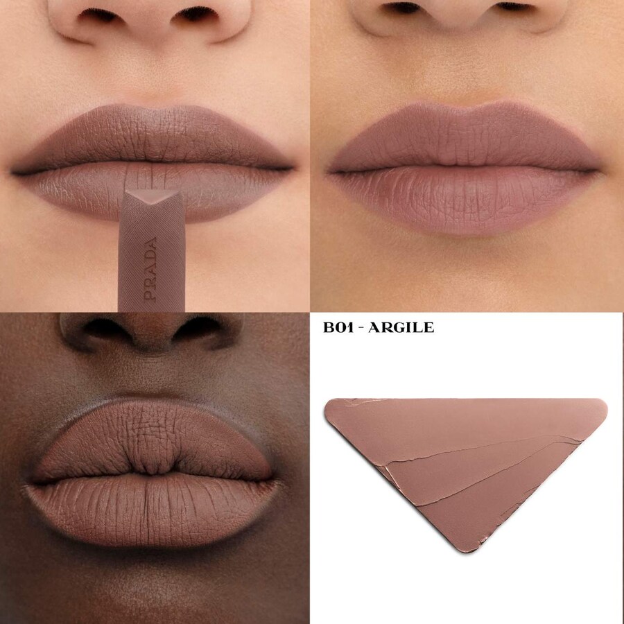 Монохромная гиперматовая многоразовая помада Prada Beauty, 0.13 oz, B01 ARGILE — фото 3