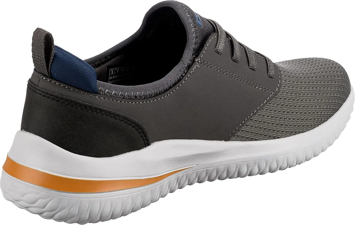 Мужские кроссовки Skechers Delson 3.0 Mooney с закругленным носком и шнурком на ремешке, серый — фото 4