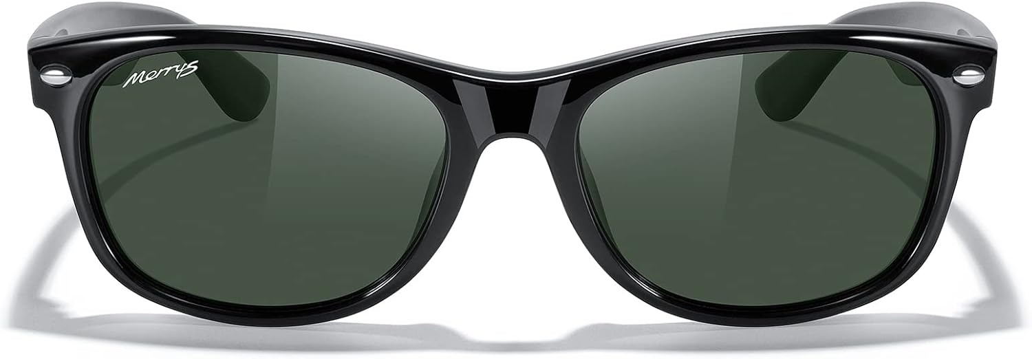 

Солнцезащитные очки MERRY'S Polarized Unisex Shades для мужчин и женщин, винтажные поляризованные солнцезащитные очки с зеркальными линзами, Black Frame/Non-polarized G15 Glass Lens