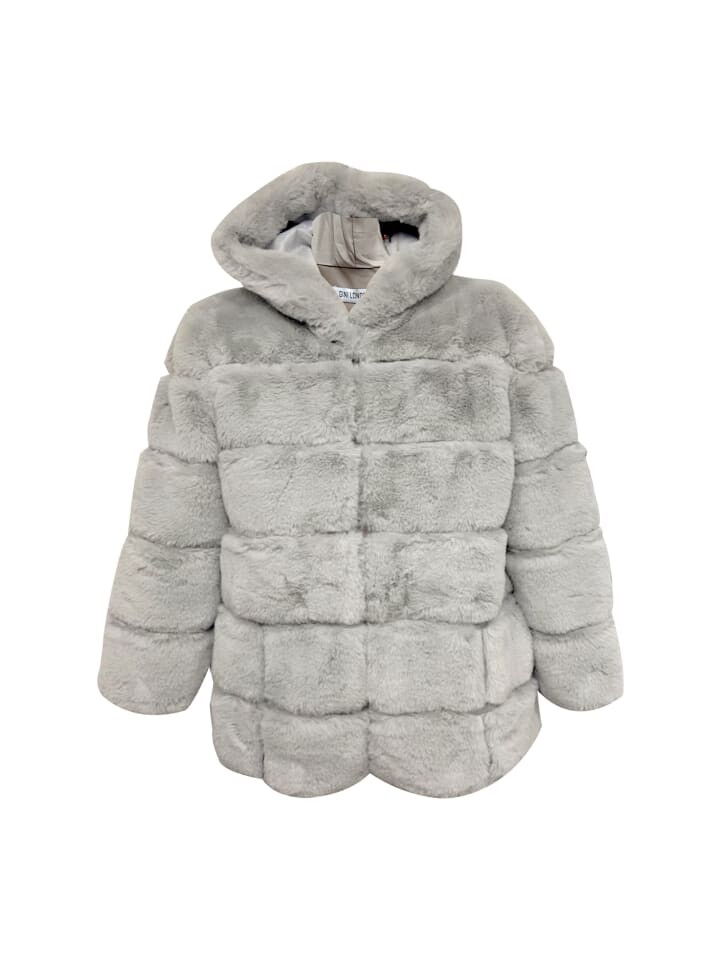 

Пуховик GINI LONDON fut Gini Horizontal Cut Fur Hooded, цвет silver coloured