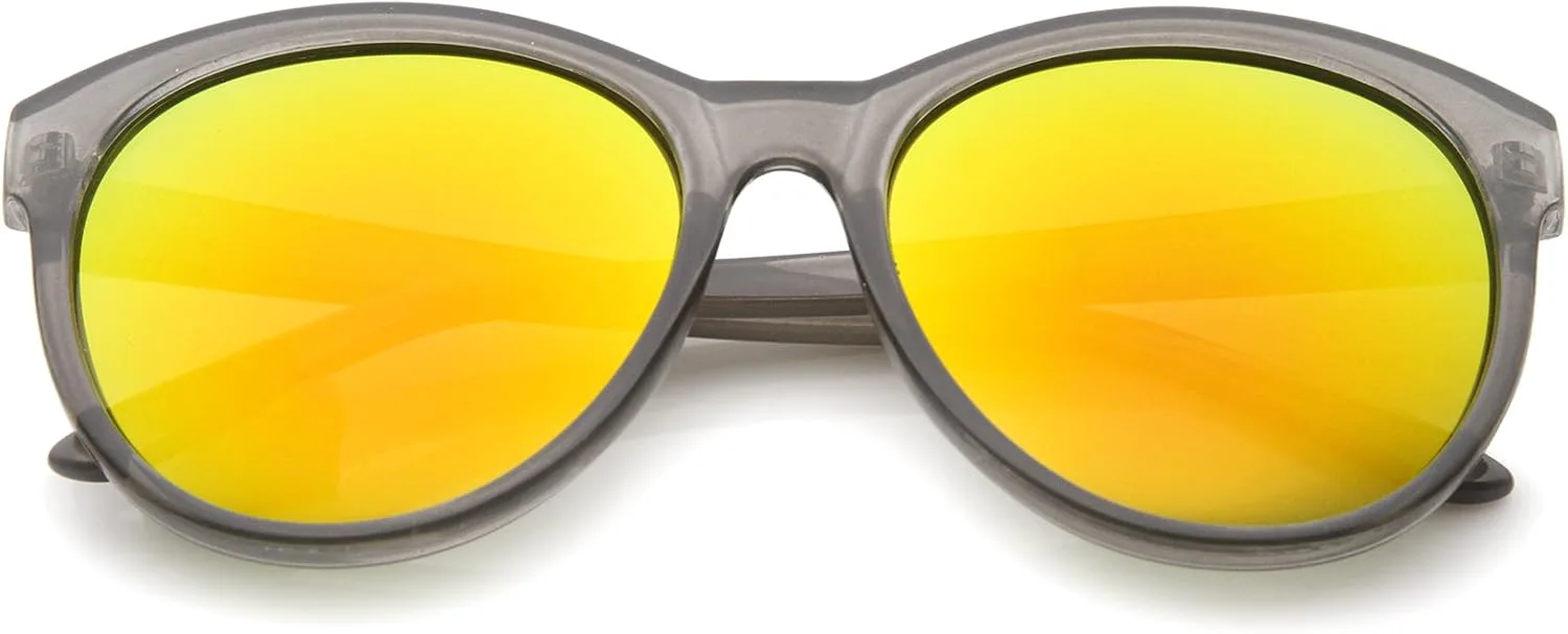 

Женские солнцезащитные очки zeroUV в роговой оправе с цветными зеркальными линзами, увеличенного размера «кошачий глаз», диаметр линз 58 мм, Smoke / Orange Mirror