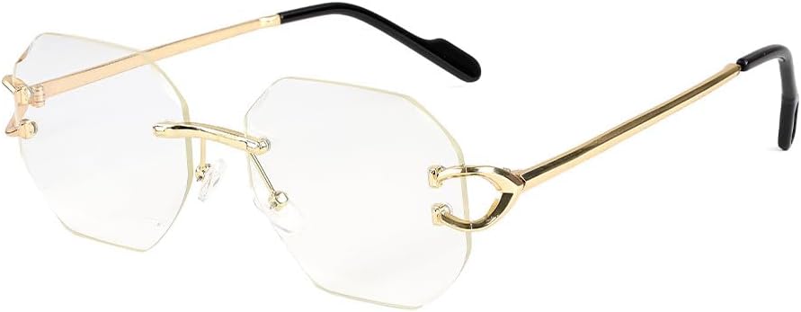 

Ретро-солнцезащитные очки без оправы для мужчин в стиле панк, с многоугольными градиентными линзами и металлическими дужками, для женщин, для путешествий, вечеринок и фестивалей, в качестве подарка WNCKSQ, C05 White