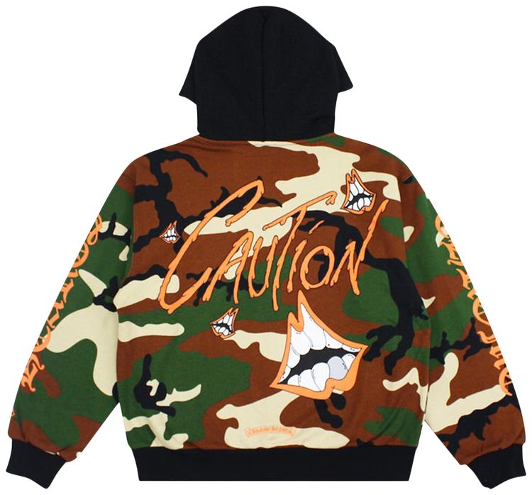 Худи Chrome Hearts Matty Boy Caution Zip Up Hoodie 'Camo', разноцветный — фото 2