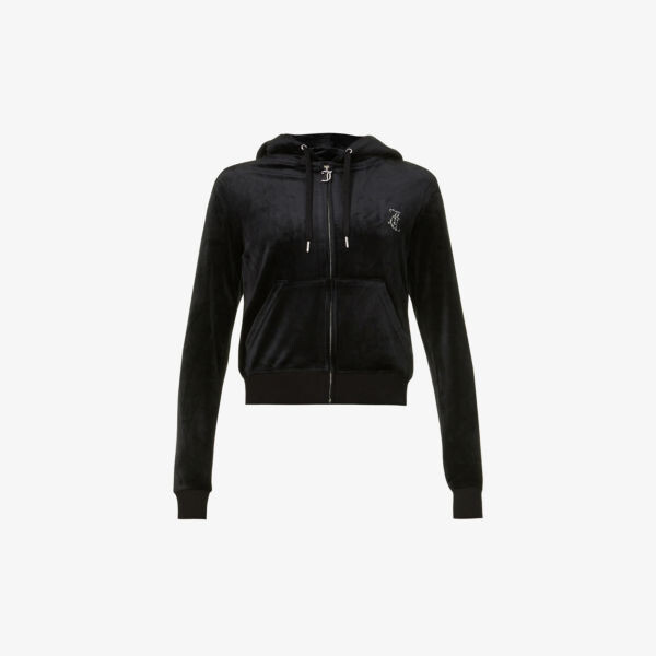 

Велюровая толстовка стандартного кроя, украшенная кристаллами Juicy Couture, черный