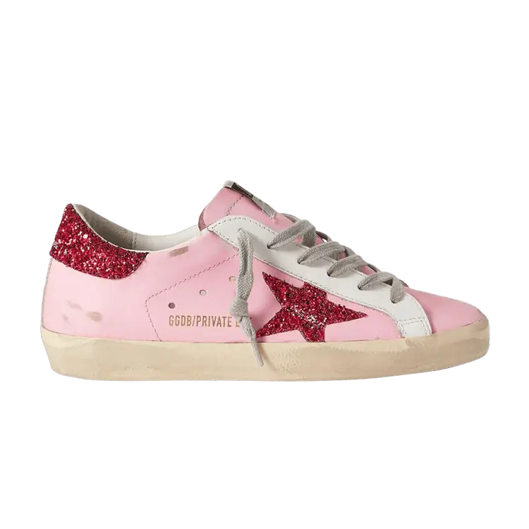 Кроссовки Golden Goose Wmns Superstar Glittered Distressed Leather - Orchid Pink, розовый