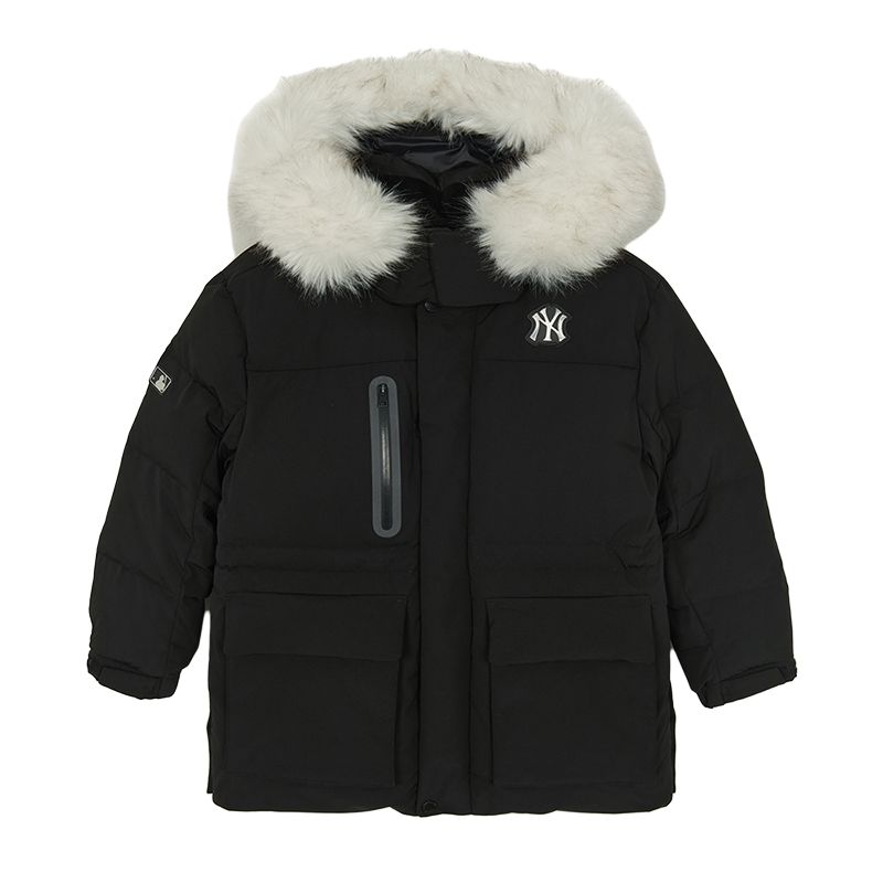 

Пуховик с капюшоном, умеренно утепленный, водонепроницаемый MLB KIDS, new york yankees/черный