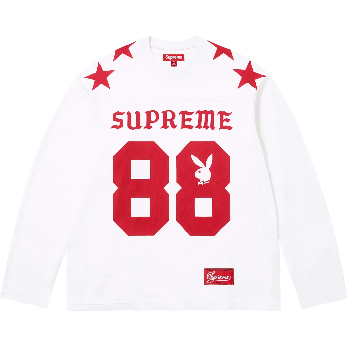 Футболка с длинным рукавом Playboy SS26 WEEK3 L/S Football Top Soccer Jersey унисекс Supreme, White