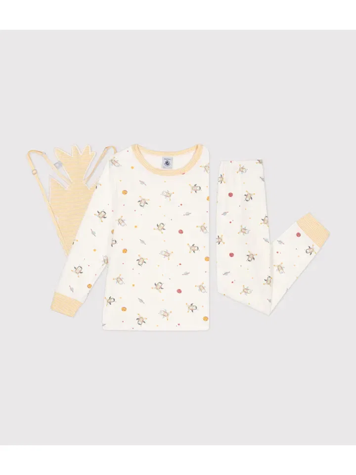 Пижама хлопковая PETIT BATEAU, крем — фото 3