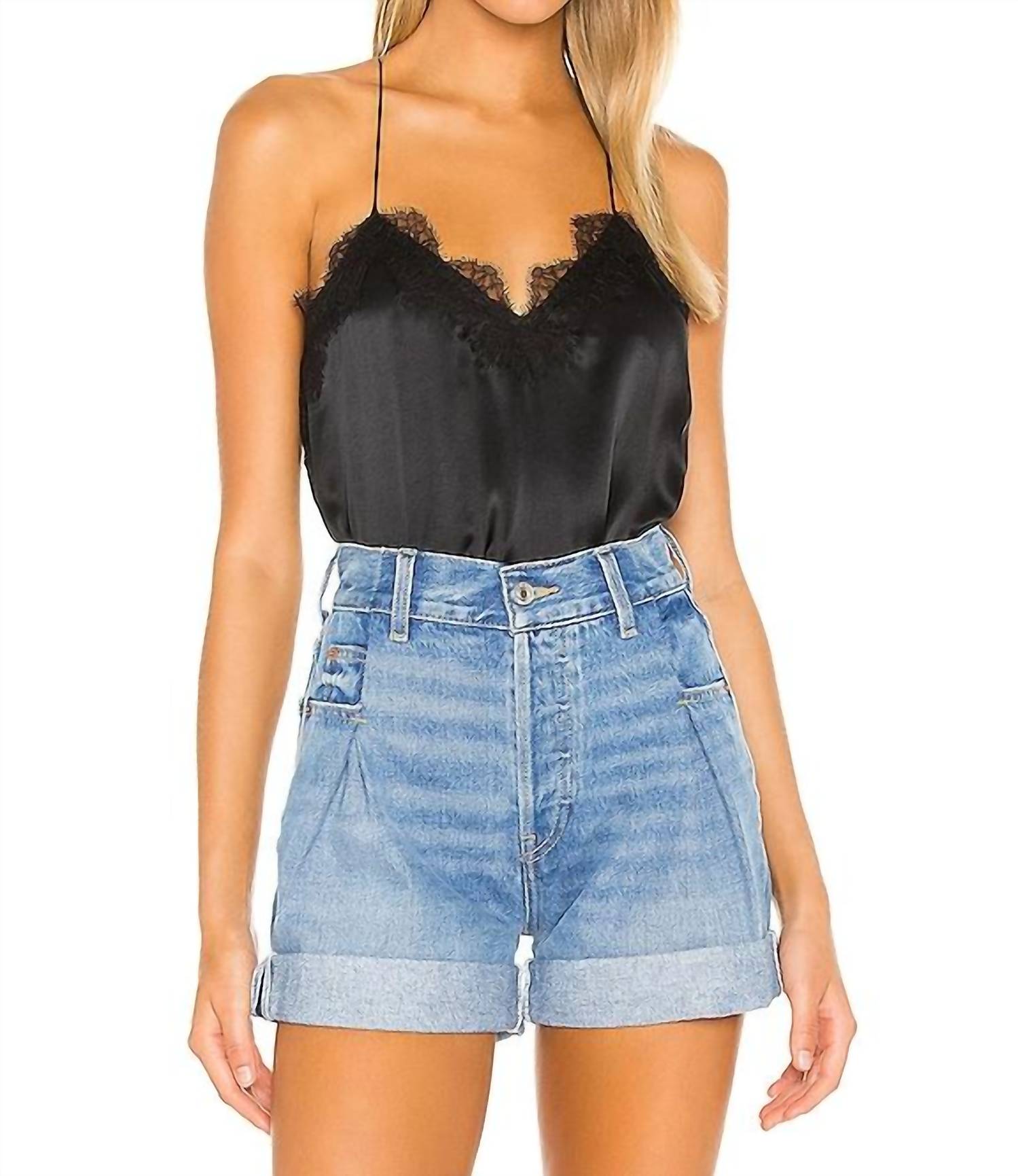

Черная майка Racer Charmeuse Cami NYC
