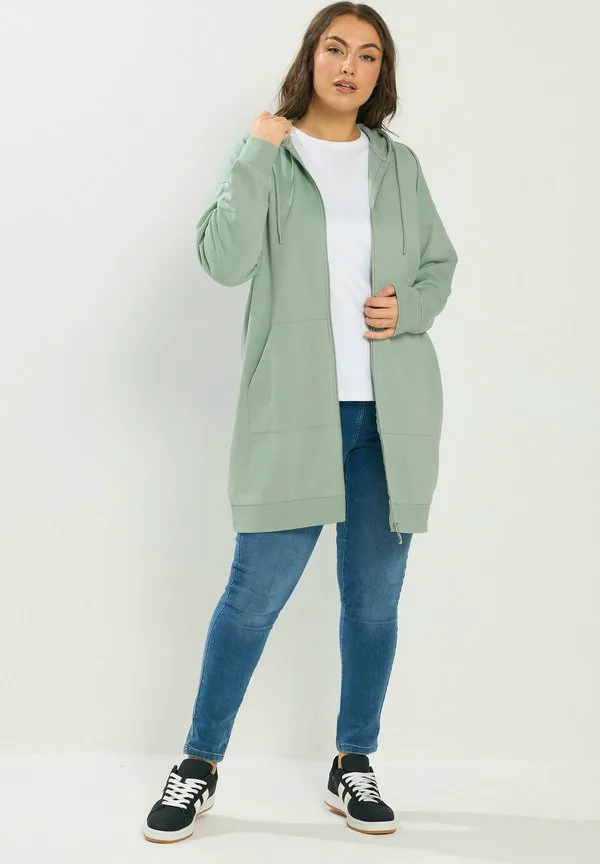 

Удлиненная толстовка на молнии curve Yours Clothing, Light Green, Зеленый, Удлиненная толстовка на молнии curve Yours Clothing, Light Green