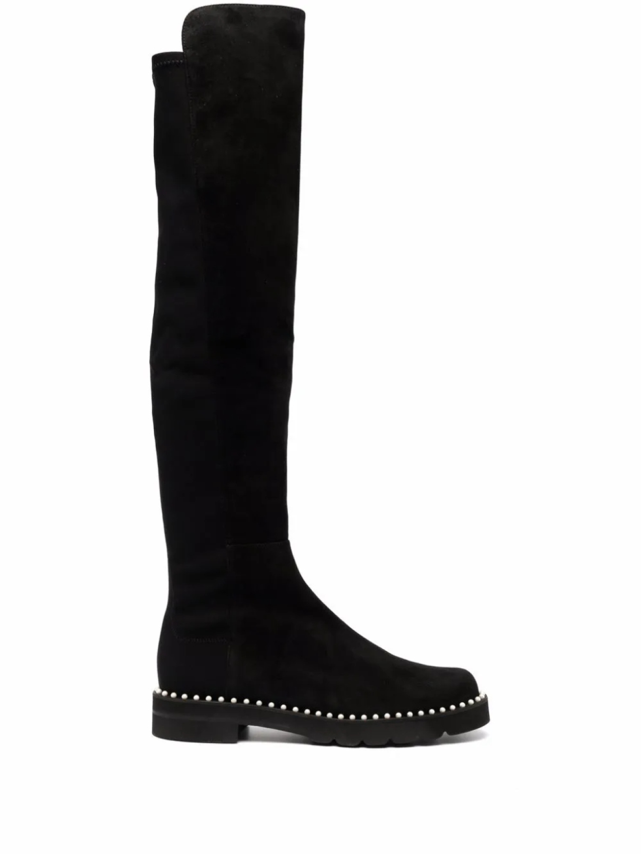 Stuart Weitzman ботфорты с бусинами, черный