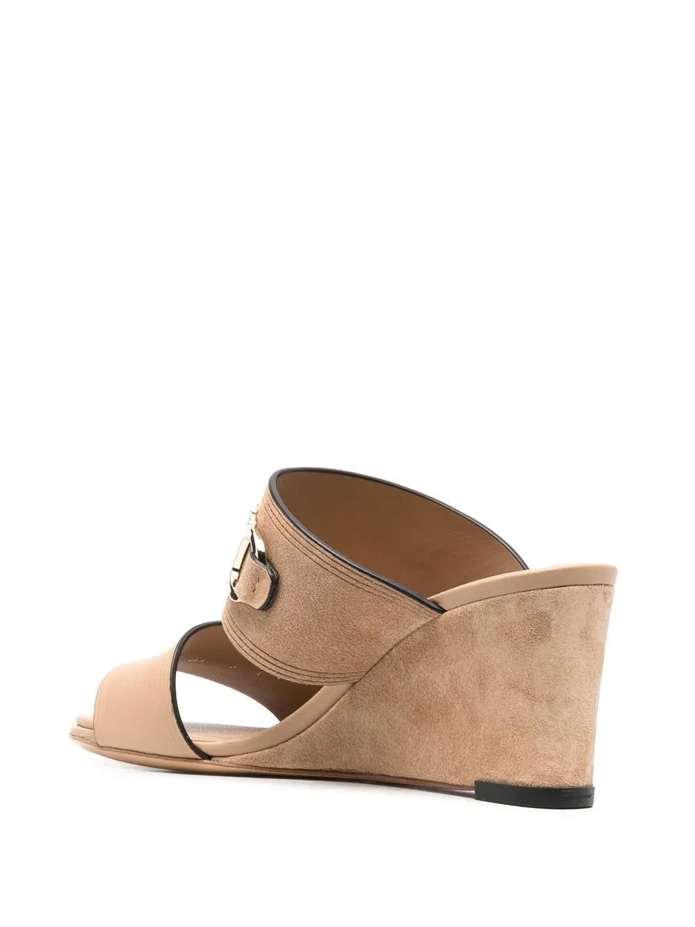 Ferragamo Chaim 75Mm замшевые мюли на платформе Salvatore Ferragamo, бежевый/хаки — фото 3