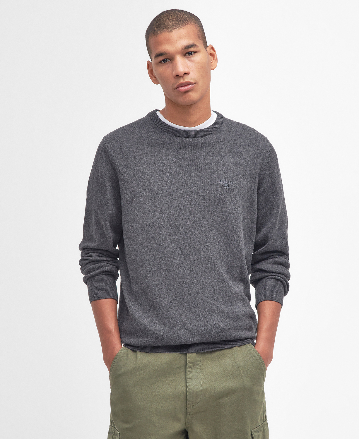 

Джемпер Barbour Pima Cotton Crew Neck, Charcoal
