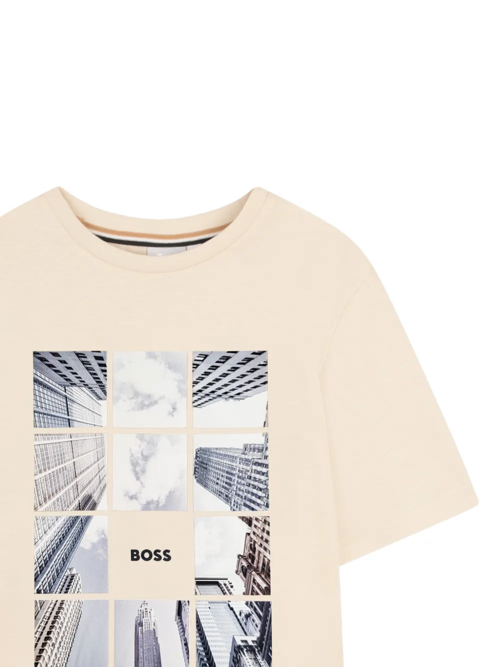 Футболка с графичным принтом Boss Kidswear, бежевый — фото 3
