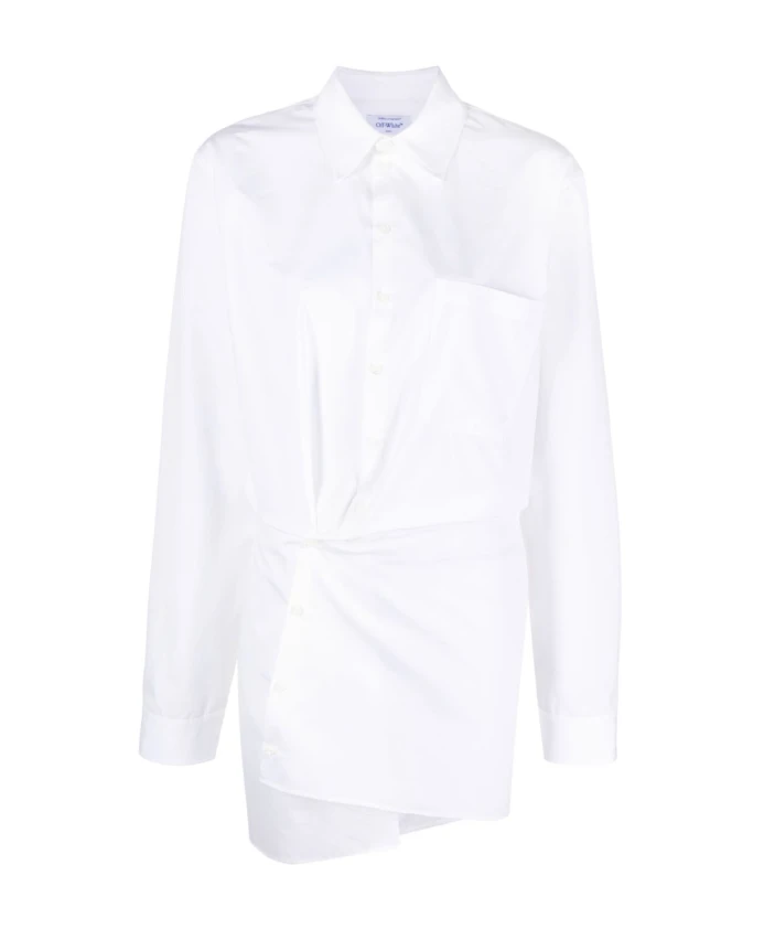 

Асимметричное платье рубашка из хлопка Off White, белый