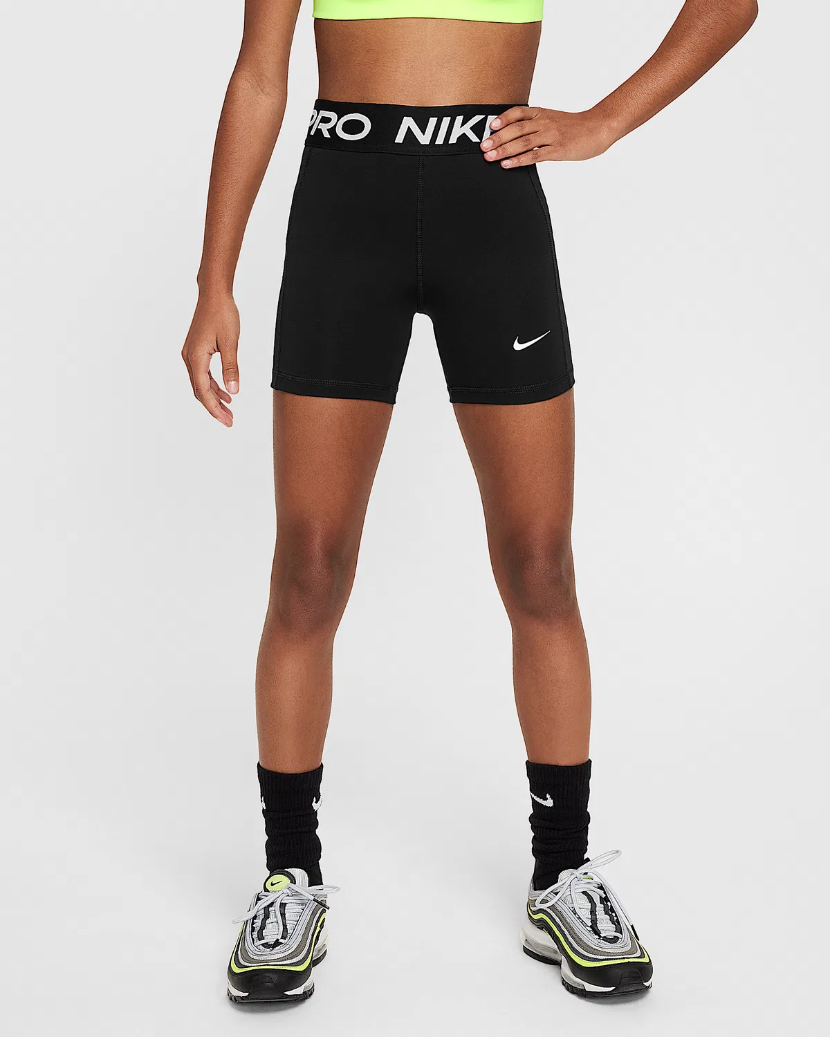 Детские шорты Dri-FIT Nike Pro Leak Protection для девочек, Black/White