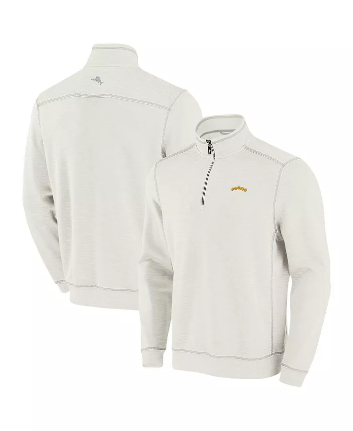

Мужская кремовая толстовка Sport Tobago Bay Tri-Blend с полузастежкой San Diego Padres Tommy Bahama