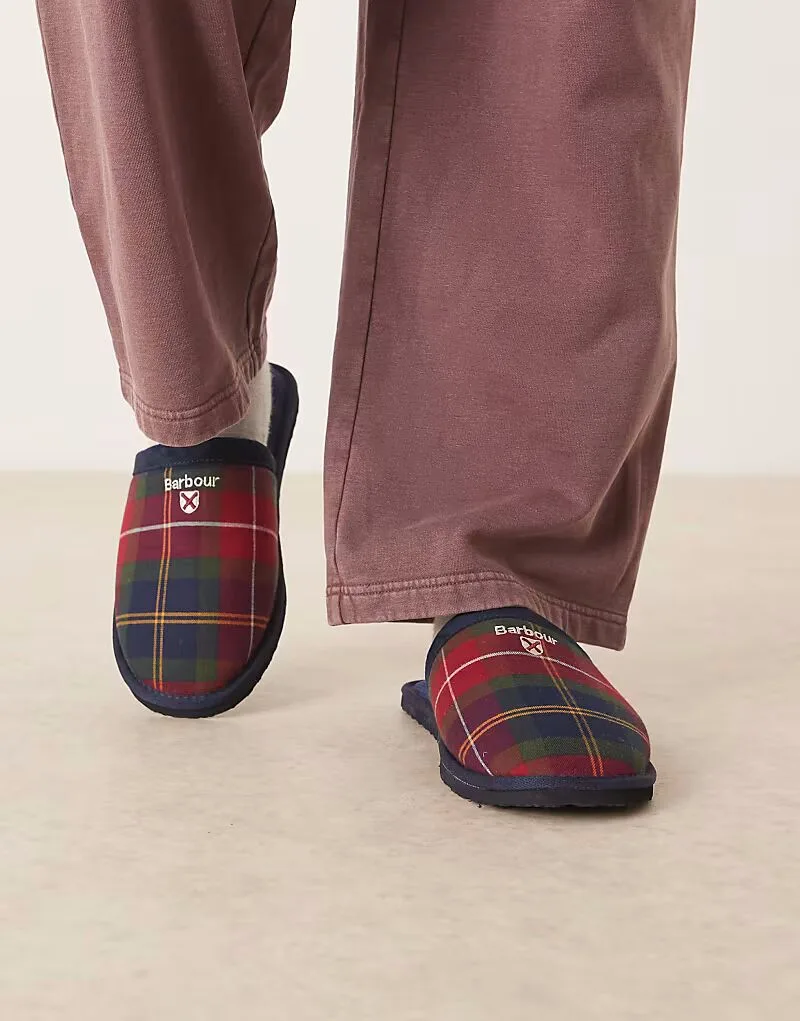 Мюли Barbour Everitt в клетку «зимняя ягода» - бордовый — фото 2