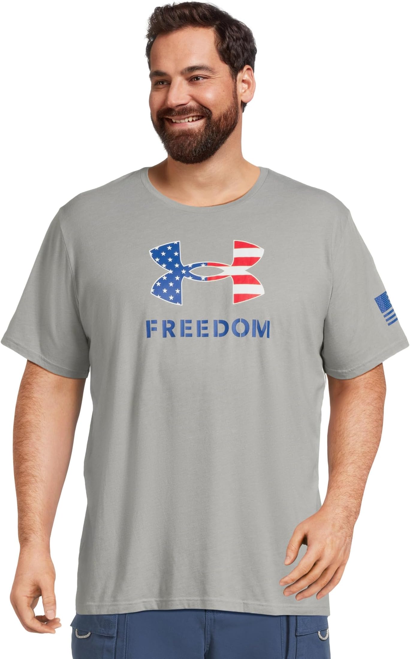 

Футболка Under Armour Freedom Logo T-Shirt, цвет Steel Medium Heather/Royal