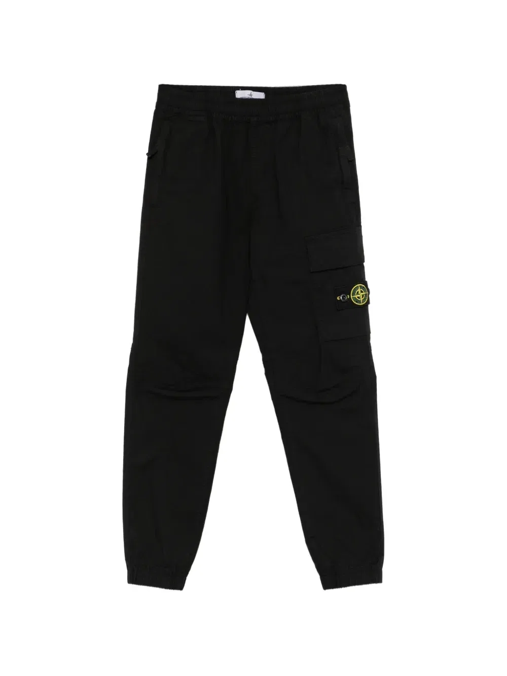 Зауженные брюки с нашивкой-логотипом Stone Island Junior, черный