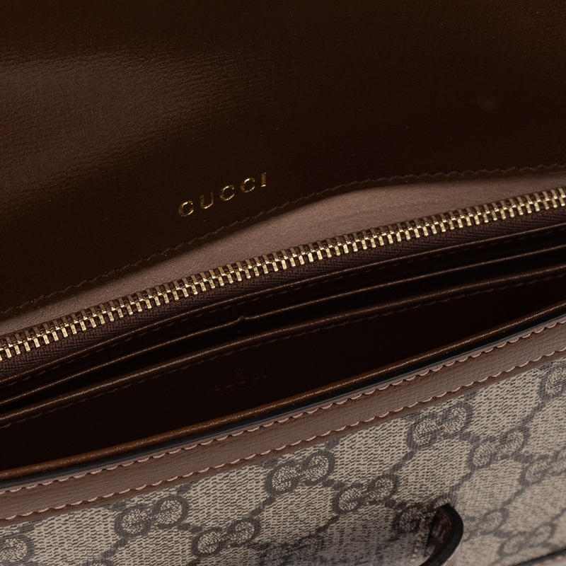 Сумка кросс-боди GUCCI Horsebit 1955 из канваса с кожаными деталями — фото 4