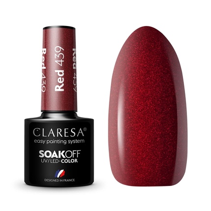 

Коллекция лаков для ногтей Claresa UV LED Hybrid Manicure Soak Off — красный цвет № 439, 5 мл