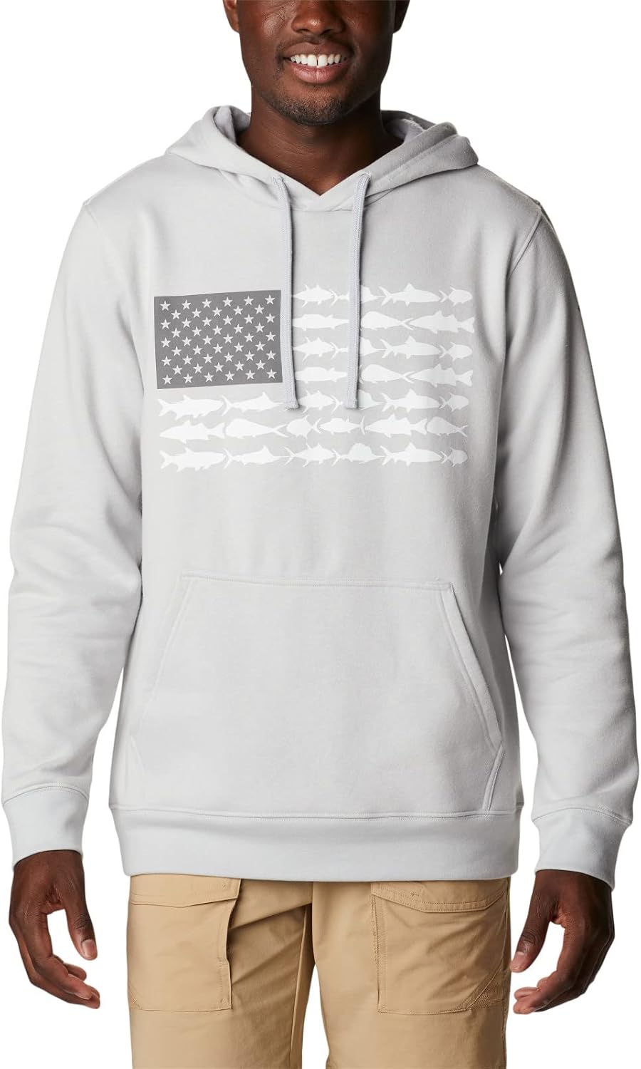 

Колумбия мужская толстовка с капюшоном Pfg Fish Flag II Columbia, Cool Grey/White Usa