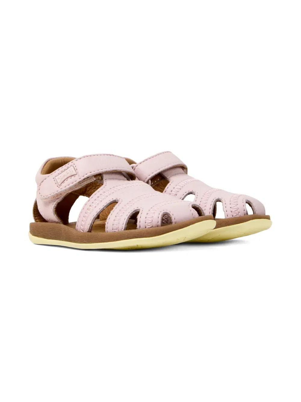 Розовые сандалии из гладкой кожи Camper Kids