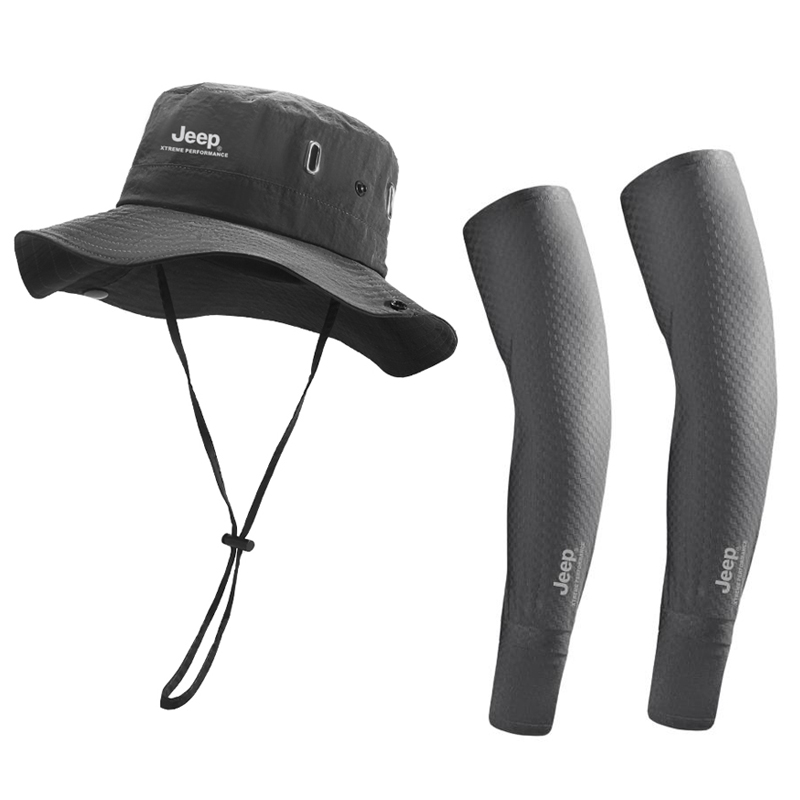 

Jeep Унисекс шапка от солнца из полиэстера, Gray Two-Piece Set (Hats & Caps+Cooling Arm Sleeves)