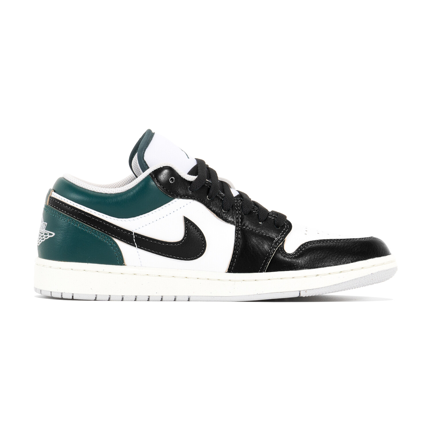 Кроссовки Air Jordan 1 Vintage Basketball Shoes Men Low-top White/Green/Black, белый — фото 2
