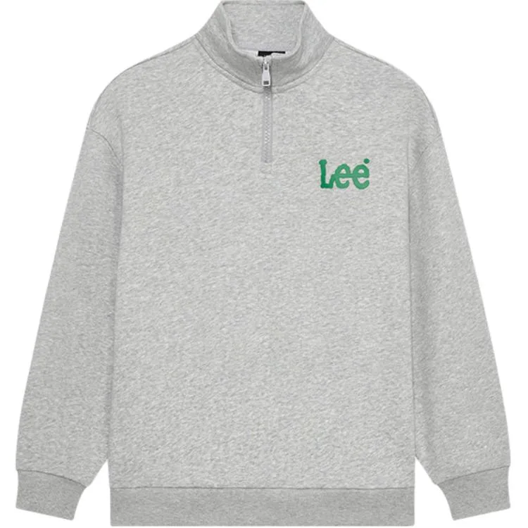 Детский свитшот с воротником стойкой утепленный Lee, Twilight Heather Gray
