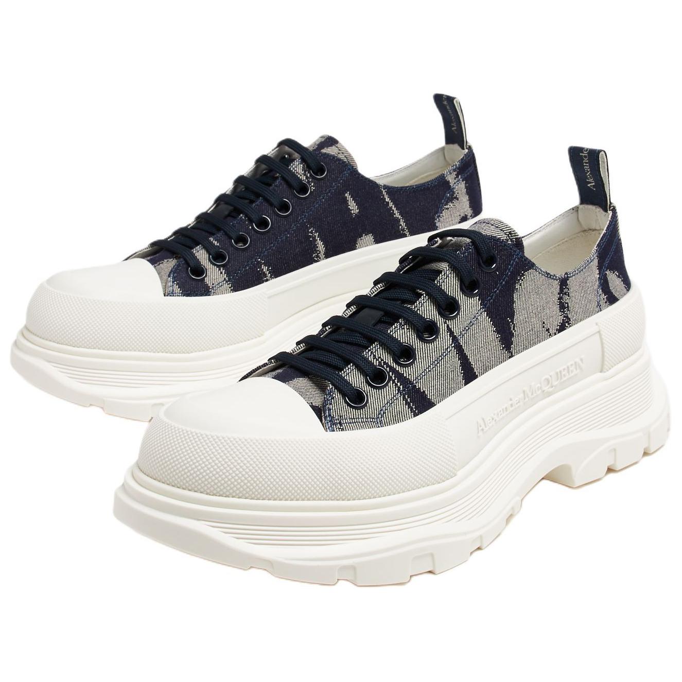 Кроссовки Tread Slick Low-Top повседневные на подошве 4,5 см мужские цвета индиго Alexander McQueen — фото 3
