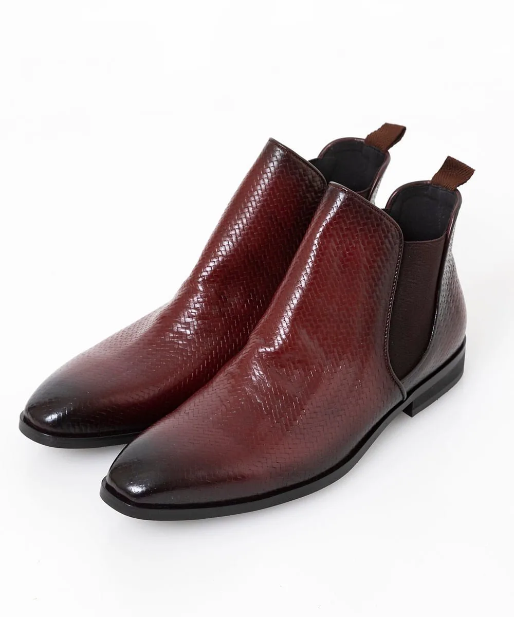 Ботинки из тисненой кожи, изготовленные в Японии. Michel Klein Homme, Purple (77)