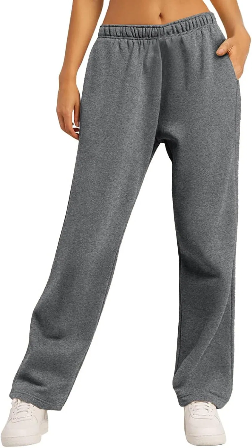 Спортивные брюки широкие, Elastic High Waisted Baggy Drawstring, A18 Grey — фото 2