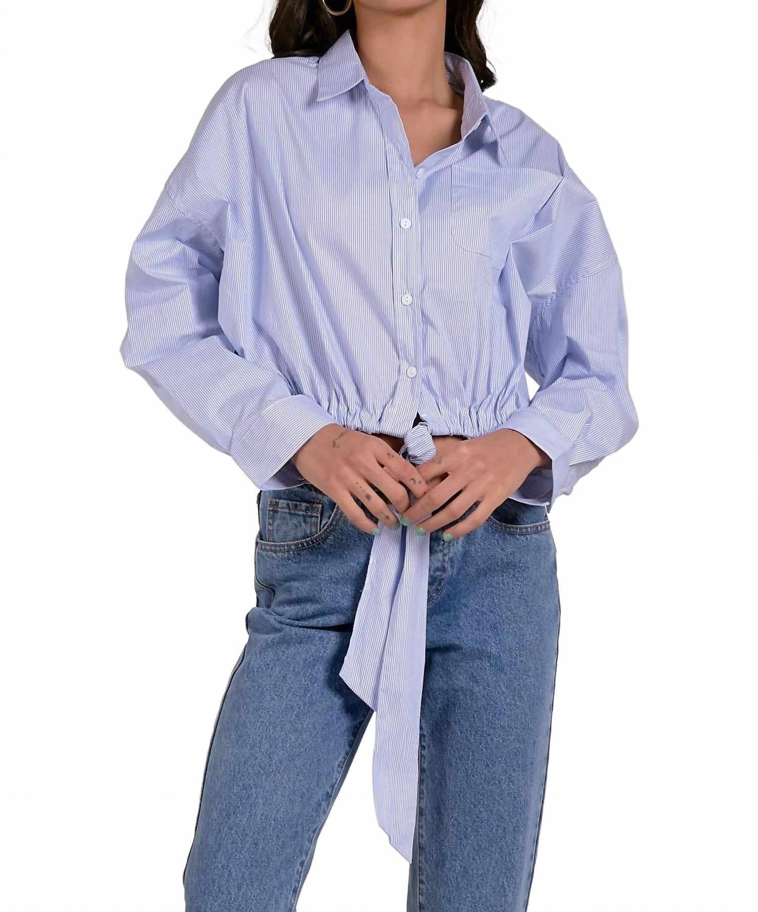 

Матросская блуза с длинным рукавом в синюю полоску ELAN