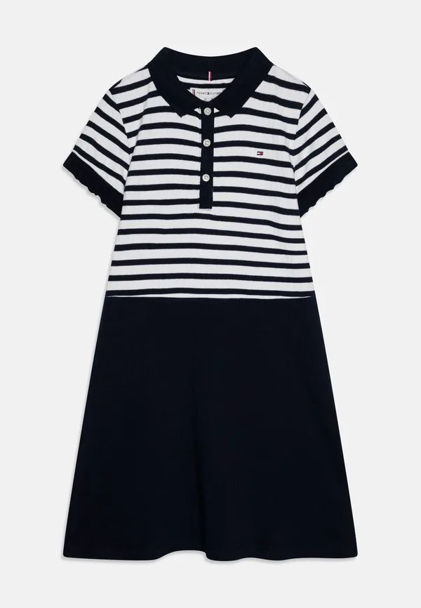 Платье-Скейтер в стиле поло, повседневное платье Tommy Hilfiger, Dark Night Navy — фото 3