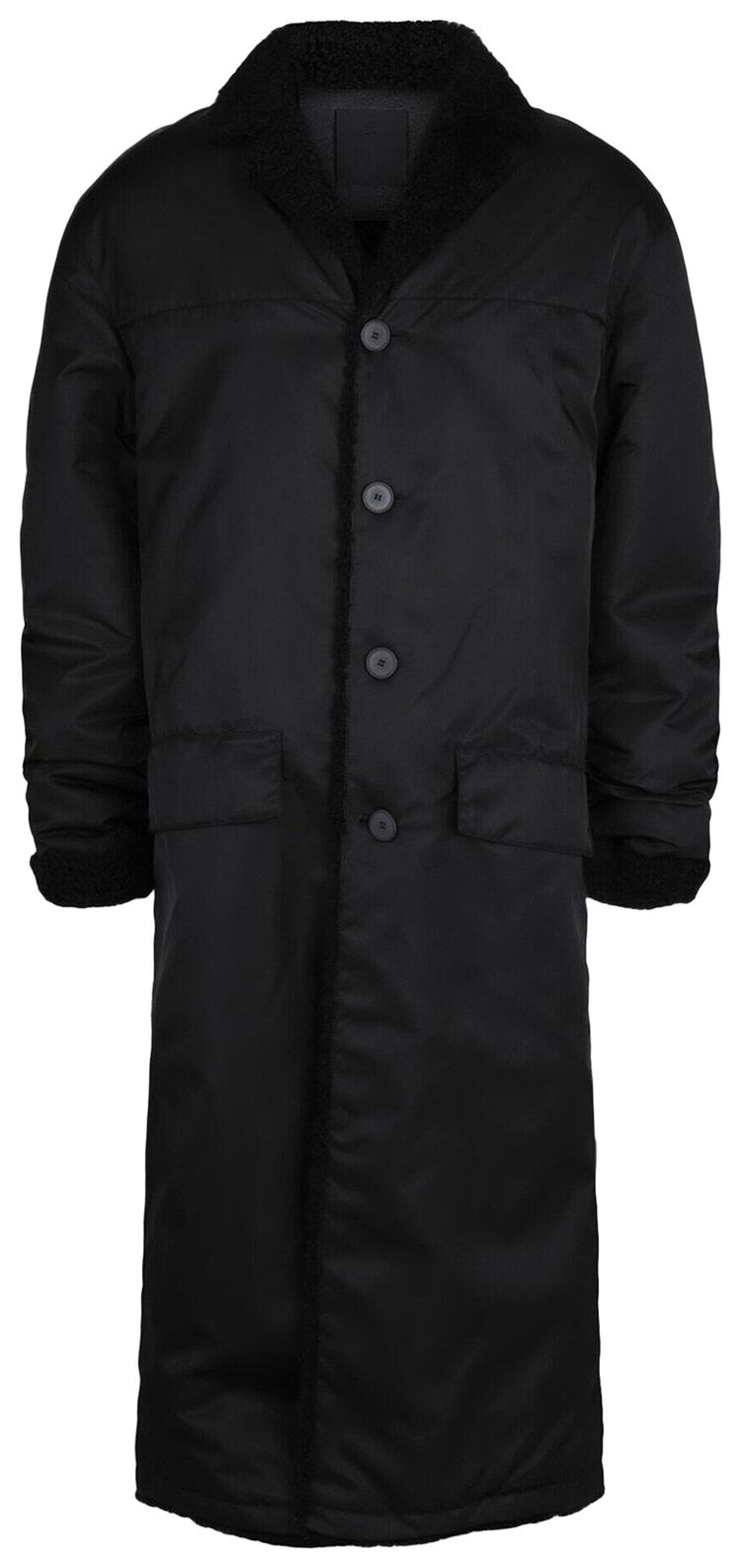 

Тренч Givenchy из нейлона и овчины, черный