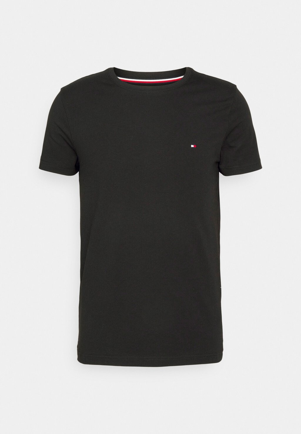 Базовая футболка Core Stretch Slim Neck Tee Tommy Hilfiger, черная — фото 2
