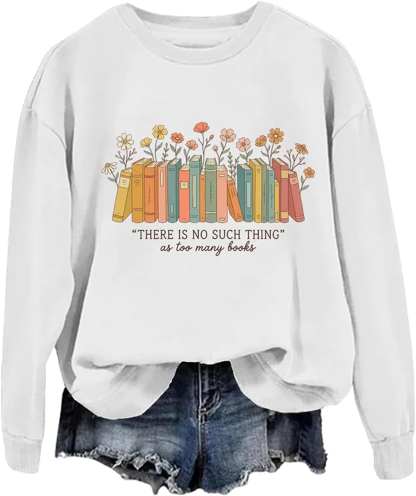 

Свитшут для любителей книг с цветочным принтом FITKEYS