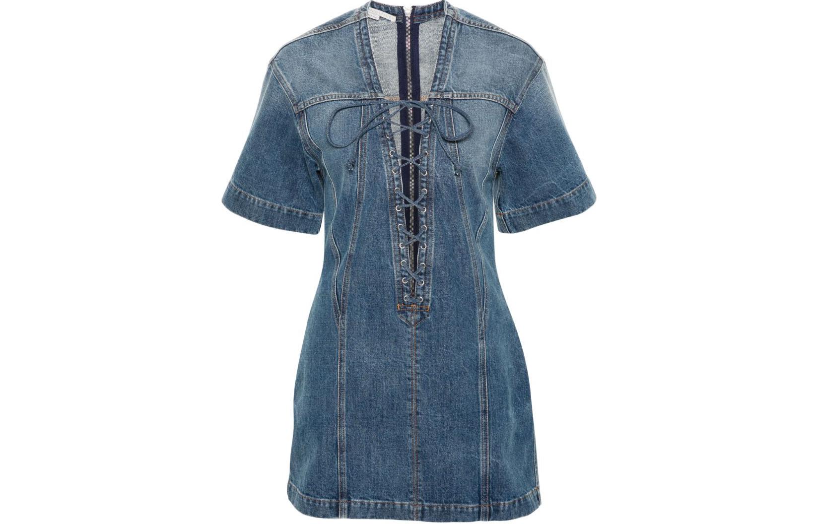 

Панельное джинсовое мини-платье Stella McCartney, Индиго