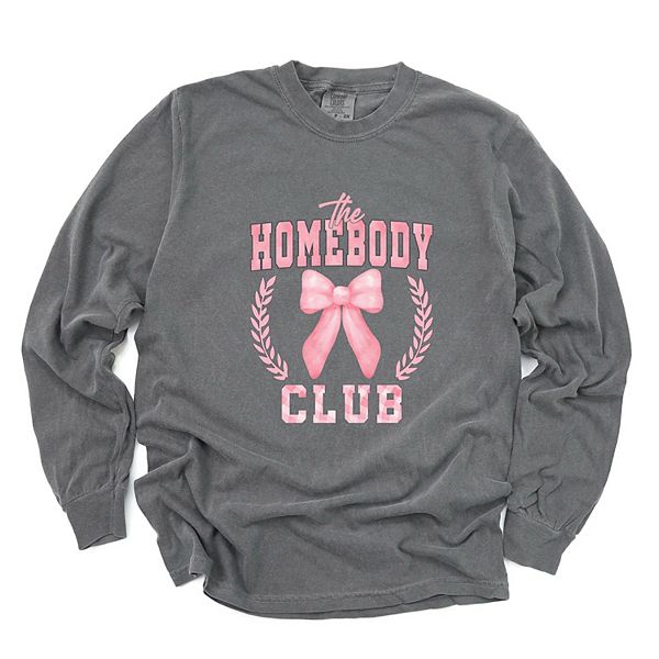 

Coquette pink homebody club - женская футболка с длинным рукавом и принтом, окрашенная в стиле garment dyed Simply Sage Market, Pepper, Зеленый, Coquette pink homebody club - женская футболка с длинным рукавом и принтом, окрашенная в стиле garment dyed Si