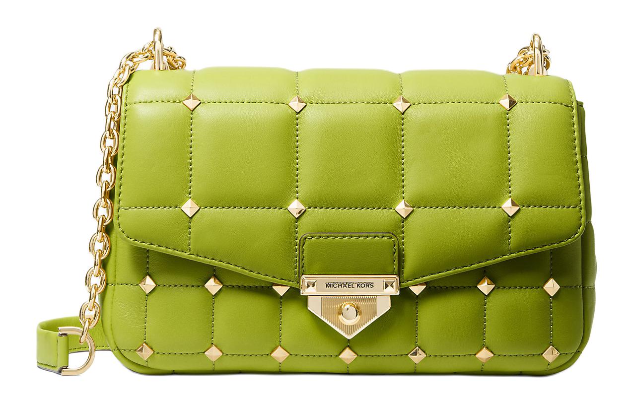 

MICHAEL KORS Сумка через плечо Soho Leather, женская, желто-зеленая с карамельным оттенком