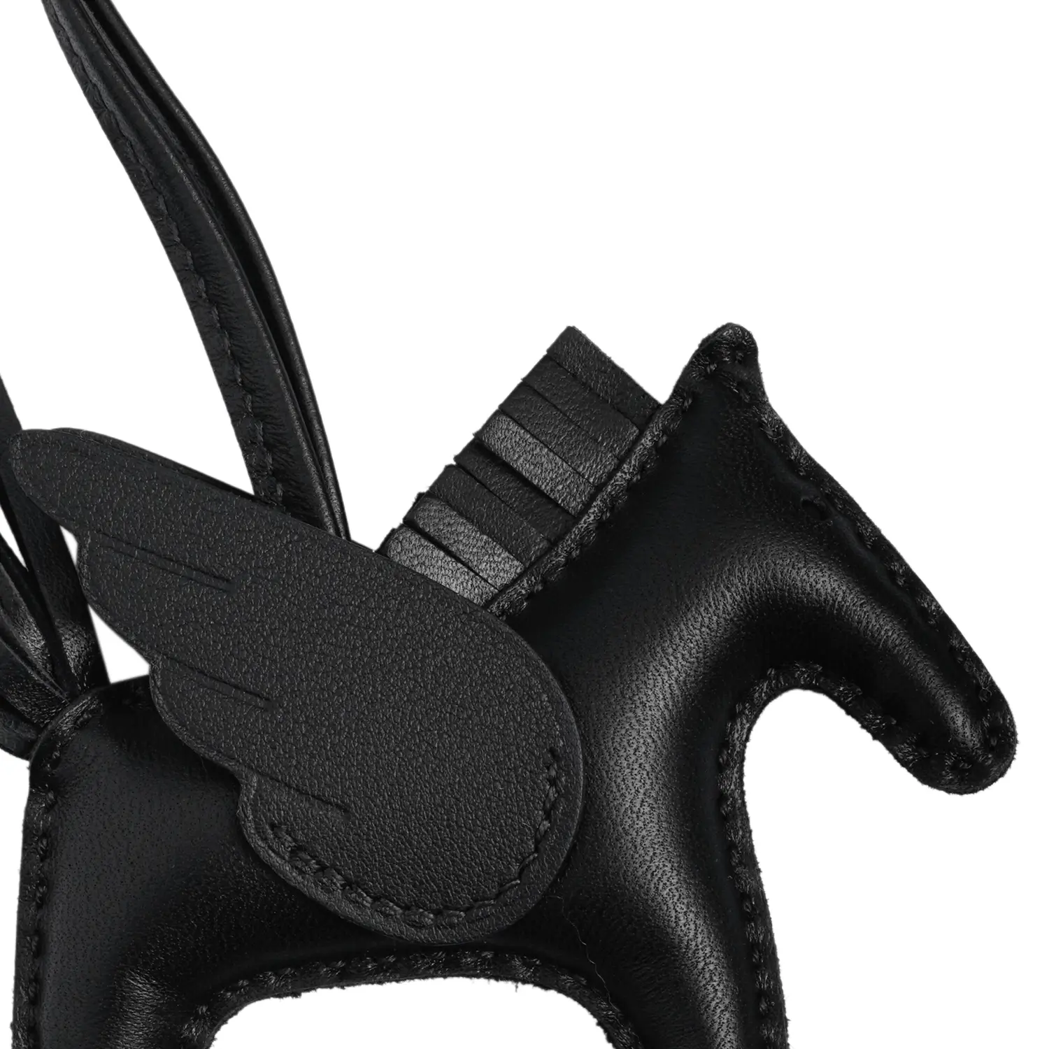 HERMES Черный кулон из овчины унисекс малого размера, Black — фото 4