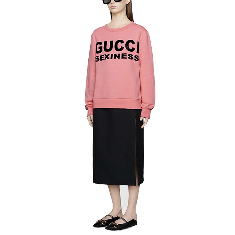 Свитшот женский Gucci, элегантный крой, розовый — фото 3