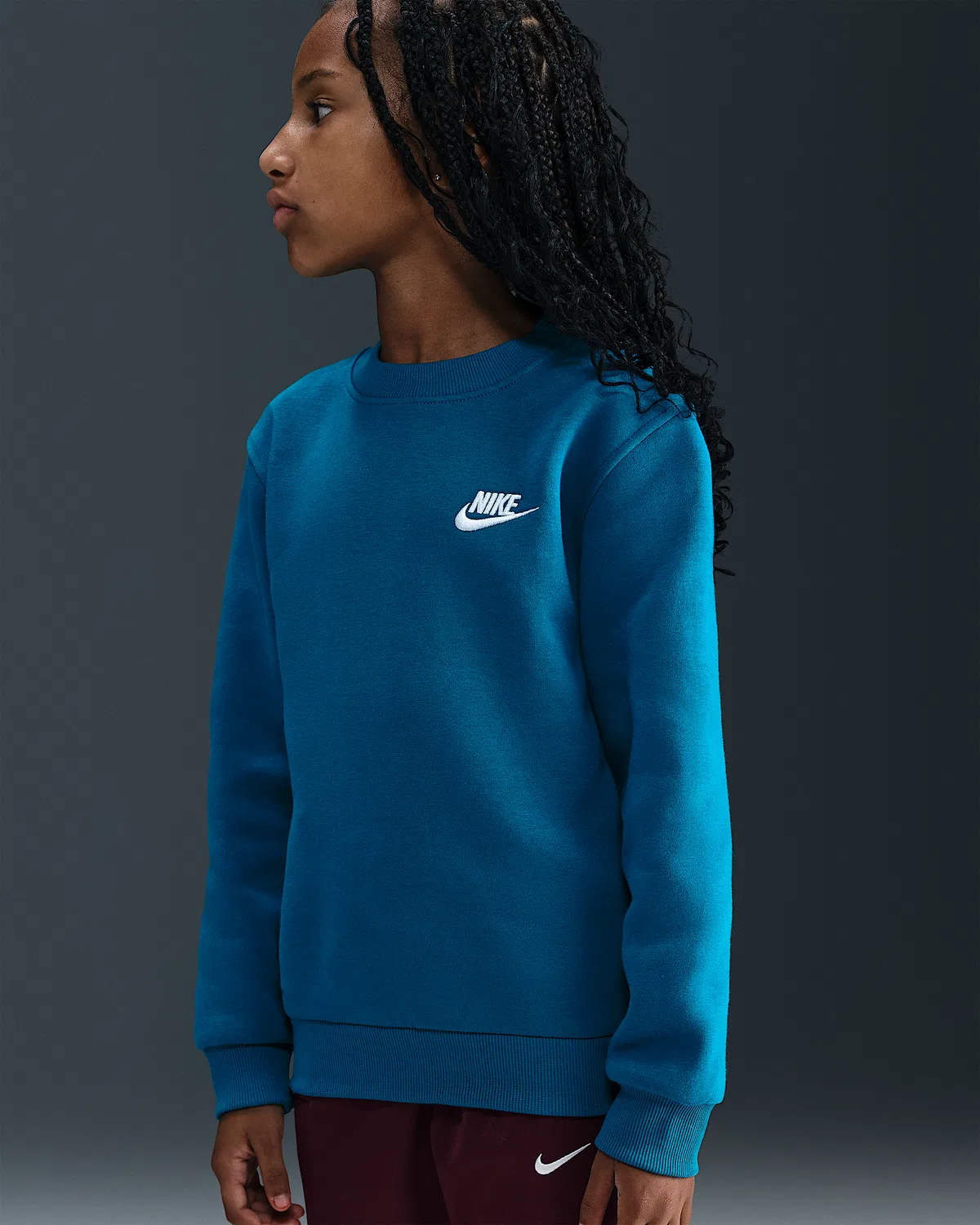 Детская толстовка Nike Sportswear Club Fleece, Green Abyss/White — фото 2