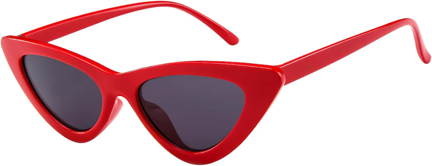 

Солнцезащитные очки PLULON в винтажном стиле «кошачий глаз» для женщин и мужчин, ретро, ​​для мальчиков и девочек, для дня рождения, лета, пляжа, бассейна, Red