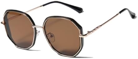 

2027 Большие многоугольные солнцезащитные очки для женщин, модные винтажные солнцезащитные очки с защитой от УФ-излучения okulary przeciwsloneczne damskie MTZJH, C2 Brown