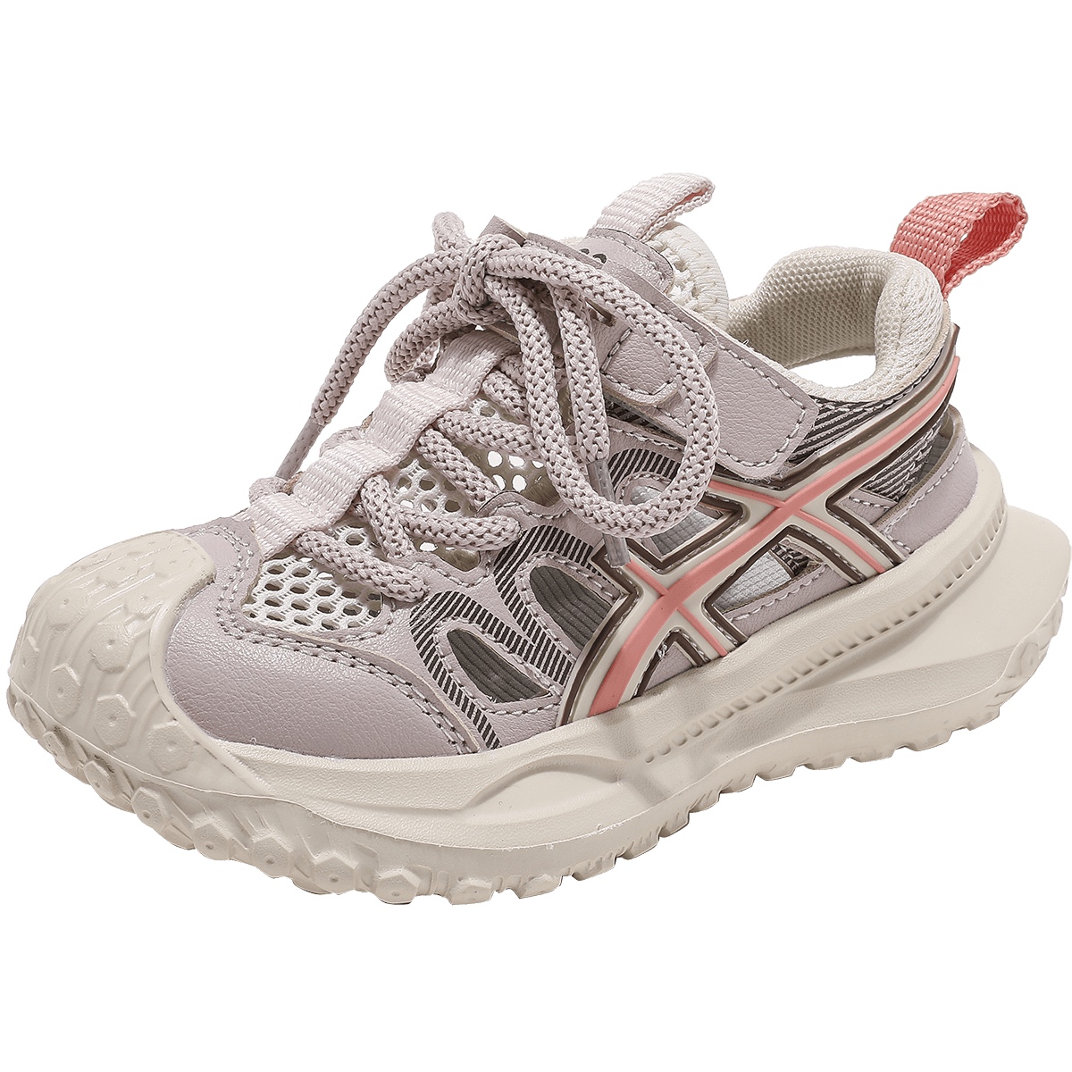 

Износостойкие, легкие, амортизирующие, дышащие, низкие повседневные кроссовки для детей ABC KIDS, бежевый/розовый